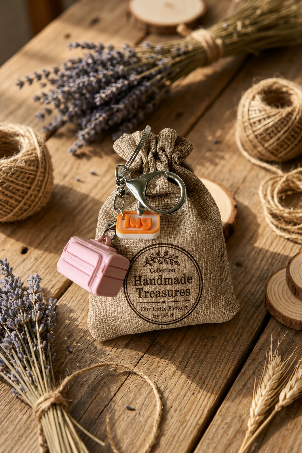 Pink mini trolley keychain from the Lug Collection